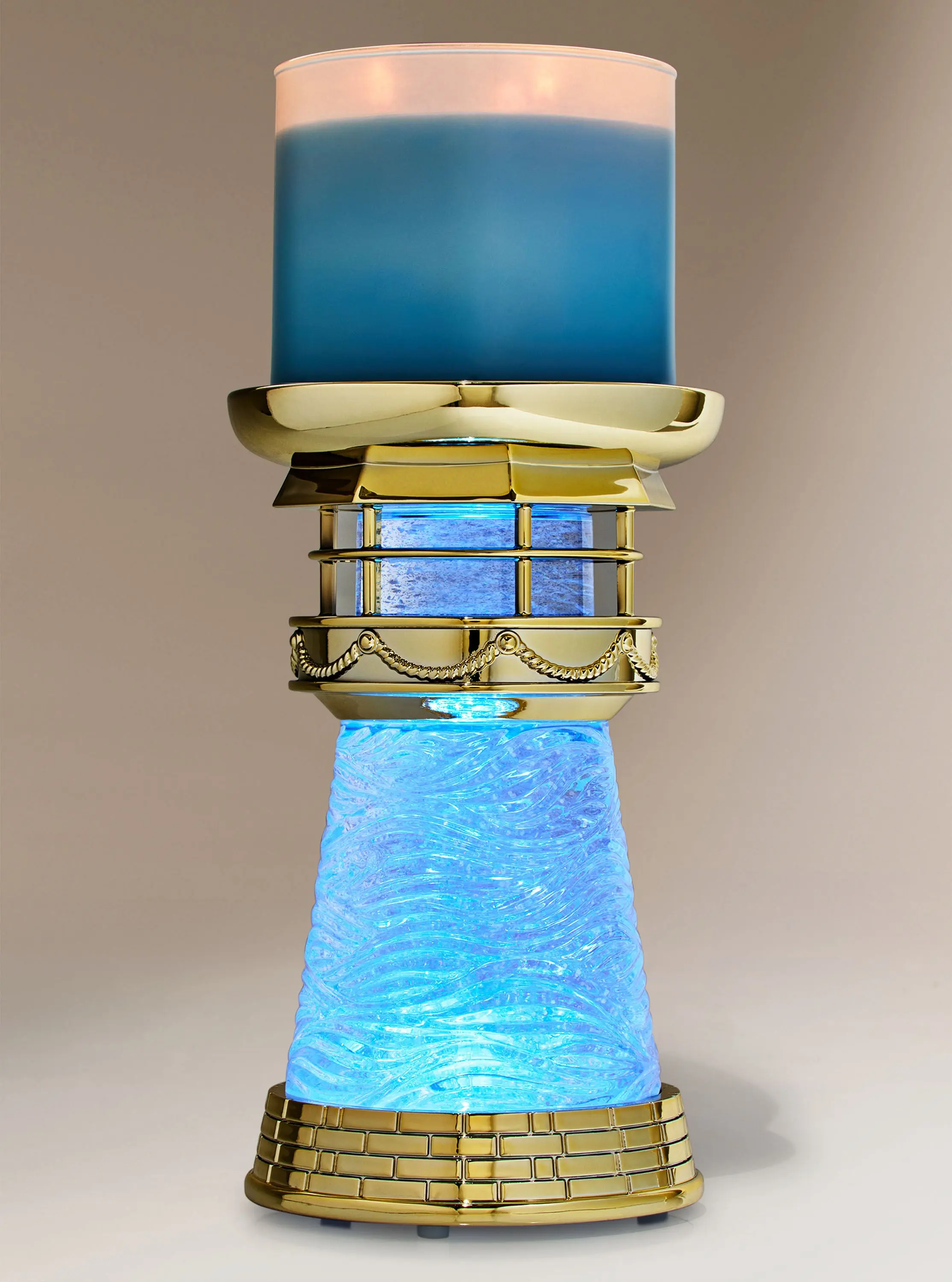 Light-up Lighthouse Water Globe 3-Wick Candle Holder - Image 2